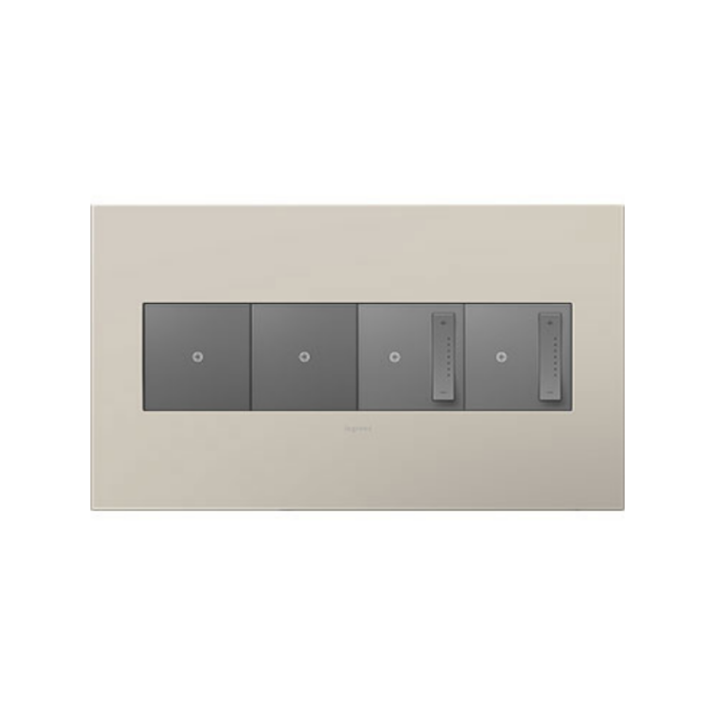 Adorne AWP Screwless Wall Plate with Microban, Greige - 4 Gang