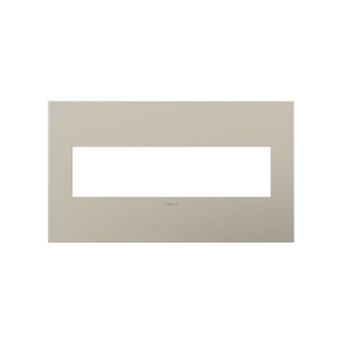 Adorne AWC Screwless Wall Plate, Satin Nickel - 4 Gang