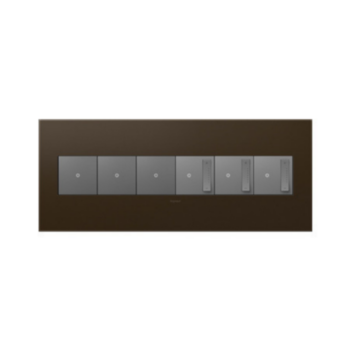 Adorne AWP Screwless Wall Plate with Microban, Bronze - 6 Gang