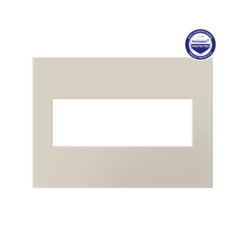 Adorne AWP Screwless Wall Plate with Microban, Oatmeal - 3 Gang