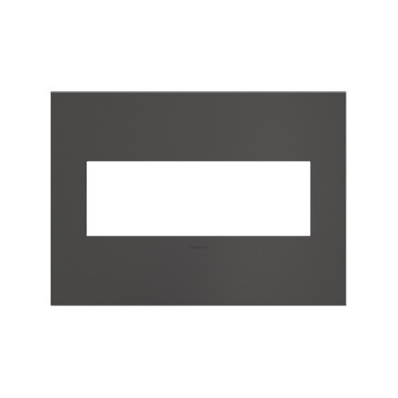 Adorne AWC Screwless Wall Plate, Brushed Black Nickel - 3 Gang