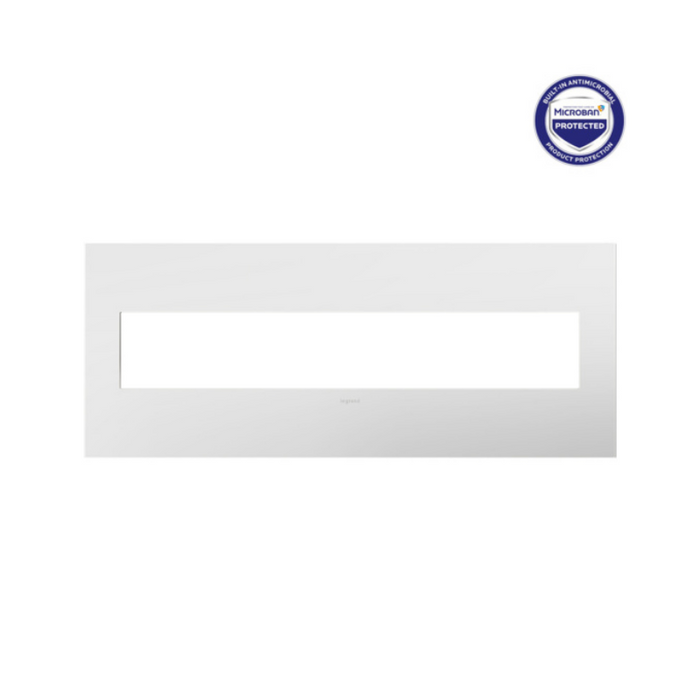 Adorne AWP Screwless Wall Plate with Microban, Gloss White - 6 Gang