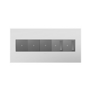 Adorne AWP Screwless Wall Plate with Microban, Matte White - 5 Gang