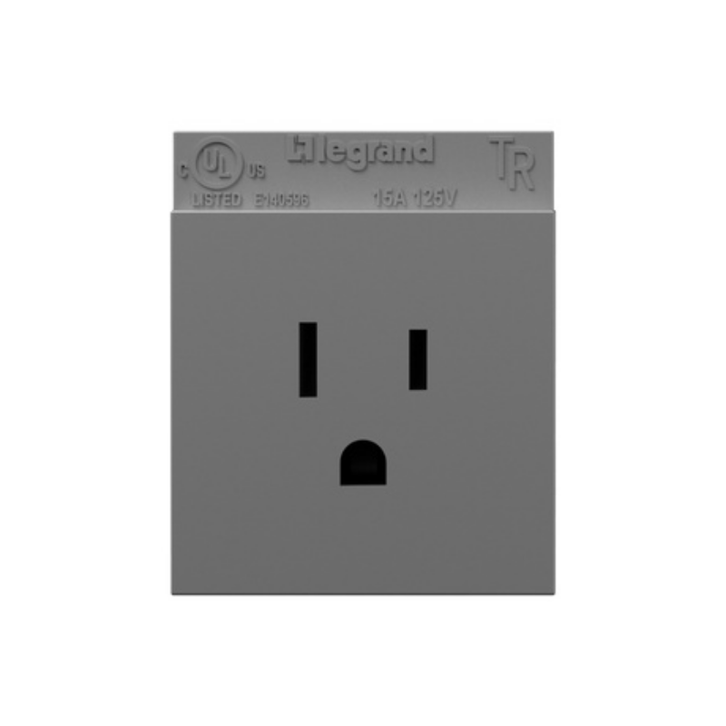 Adorne ARTR151 15A Single Tamper-Resistant Outlet, 125V - Magnesium
