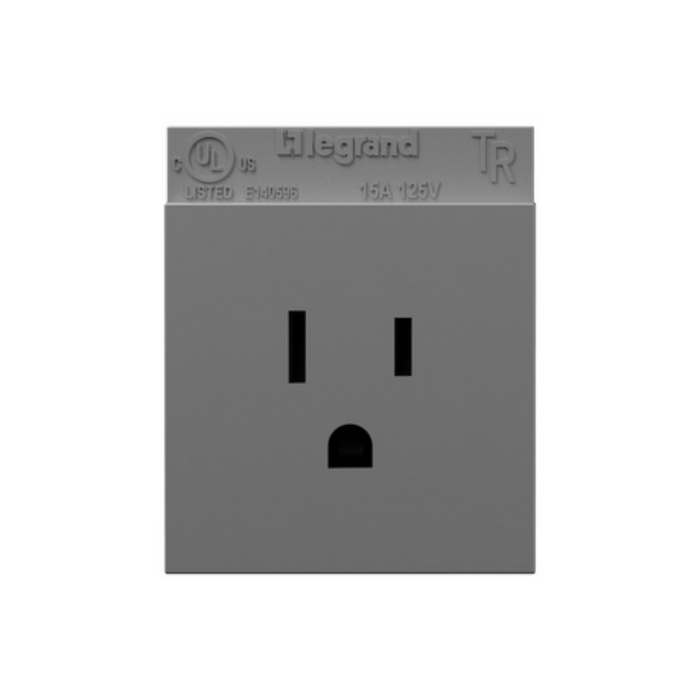 Adorne ARTR151 15A Single Tamper-Resistant Outlet, 125V - Magnesium
