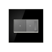 Adorne AWM Screwless Wall Plate, Mirror Black - 2 Gang