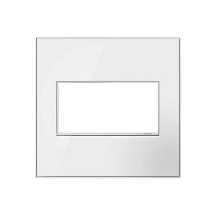 Adorne AWM Screwless Wall Plate, Mirror White - 2 Gang