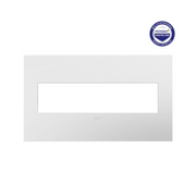 Adorne AWP Screwless Wall Plate with Microban, Gloss White - 4 Gang