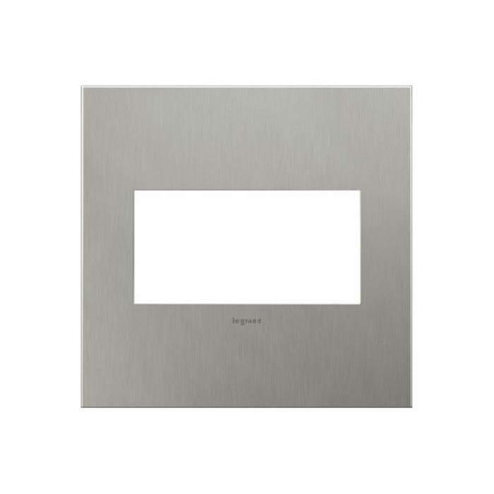 Adorne AWC Screwless Wall Plate, Brushed Stainless Steel - 2 Gang