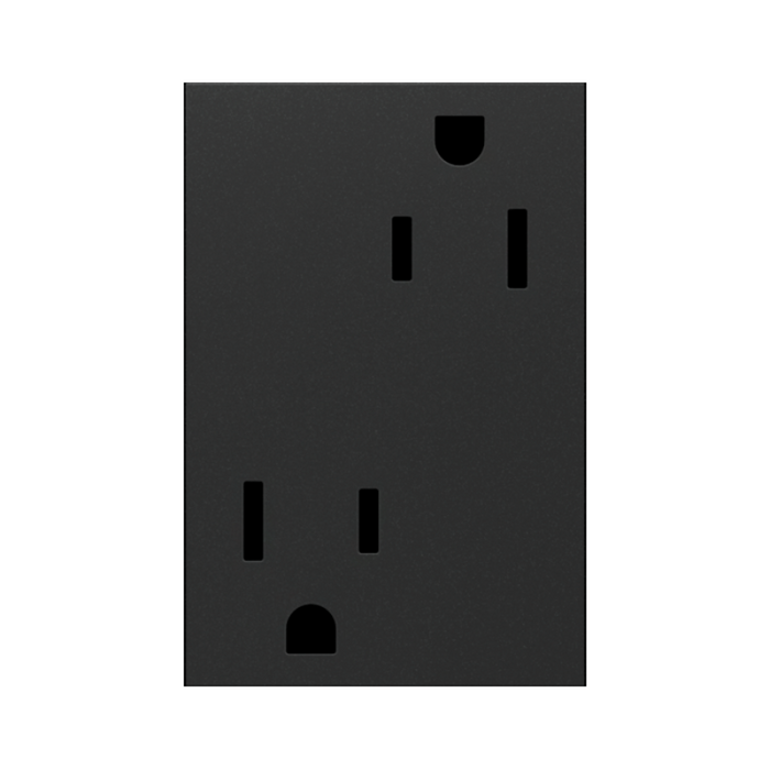 Adorne ARTR153 15A Dual Tamper-Resistant Plus-Size Outlet, 125V - Graphite