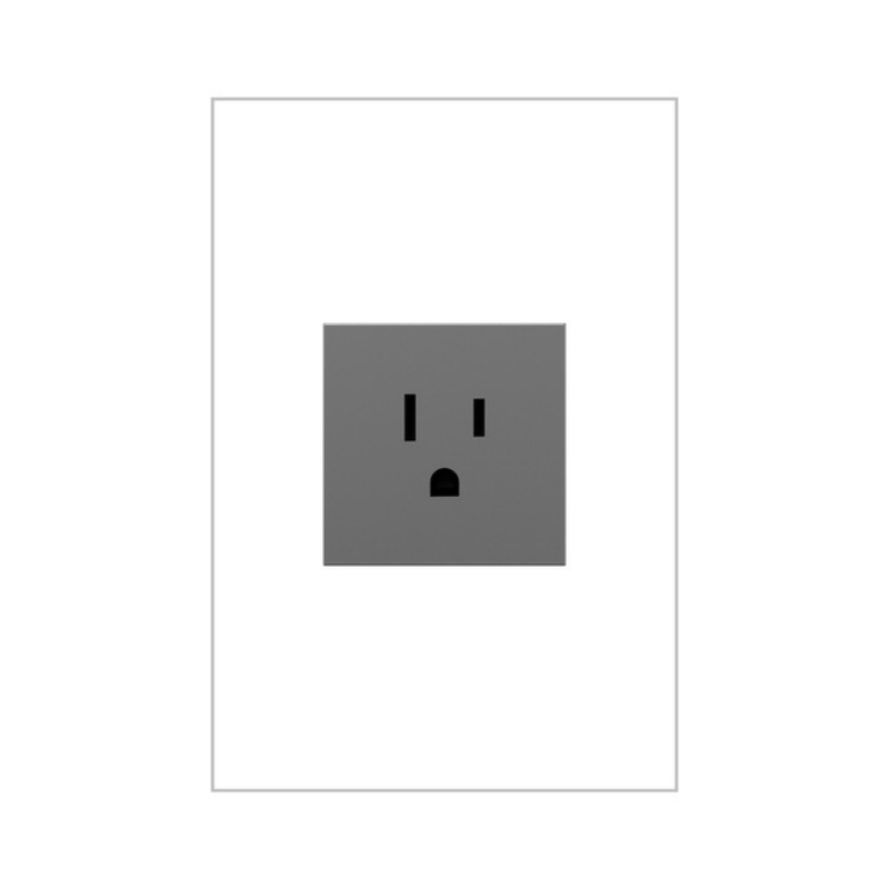Adorne ARTR151 15A Single Tamper-Resistant Outlet, 125V - Magnesium