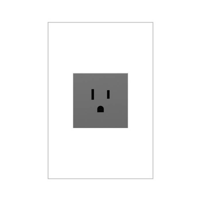 Adorne ARTR151 15A Single Tamper-Resistant Outlet, 125V - Magnesium