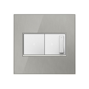 Adorne AWM Screwless Wall Plate, Brushed Stainless - 2 Gang