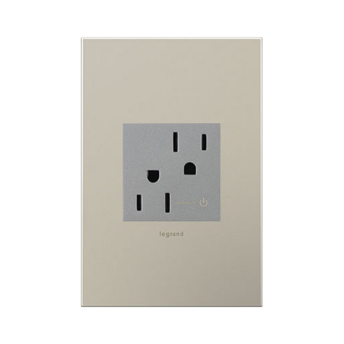 Adorne ARCH152 15A Tamper-Resistant Half-Controlled Outlet, 125V - Magnesium