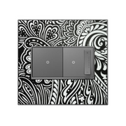 Adorne AWM Screwless Wall Plate, Custom with Magnesium Trim - 2 Gang
