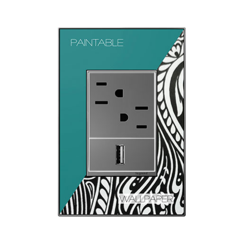 Adorne AWM Screwless Wall Plate, Custom with Magnesium Trim - 1+ Gang