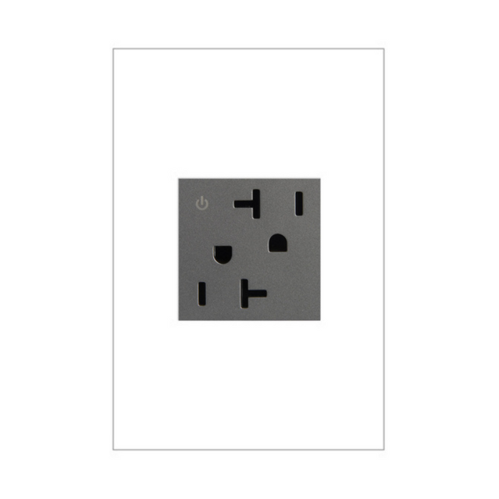 Adorne ARCD202 20A Tamper-Resistant Dual-Controlled Outlet, 125V - Magnesium