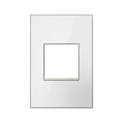 Adorne AWM Screwless Wall Plate, Mirror White on White - 1 Gang