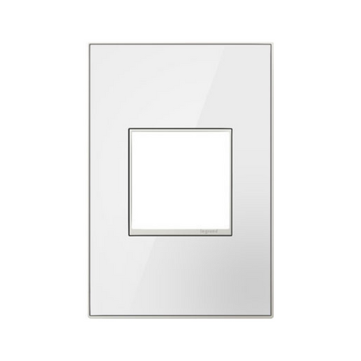 Adorne AWM Screwless Wall Plate, Mirror White on White - 1 Gang