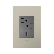 Adorne AWC Screwless Wall Plate, Satin Nickel - 1+ Gang