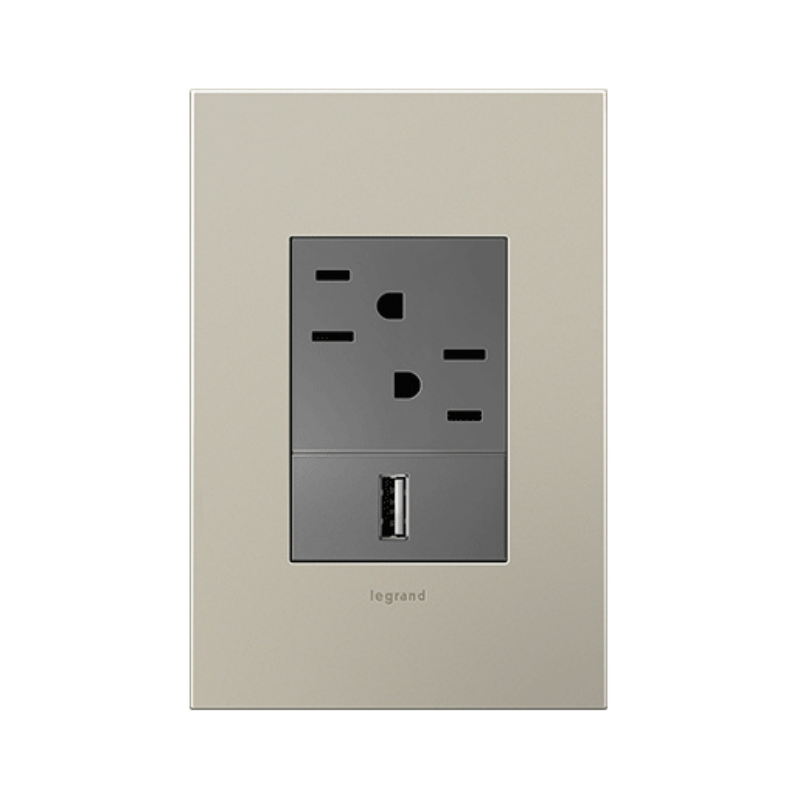 Adorne AWC Screwless Wall Plate, Satin Nickel - 1+ Gang