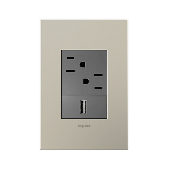 Adorne AWC Screwless Wall Plate, Satin Nickel - 1+ Gang
