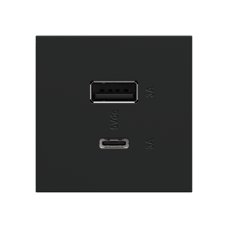 Adorne ARUSB2AC6 15W Ultra-Fast USB Type-A/C Outlet Module, 125V - Graphite