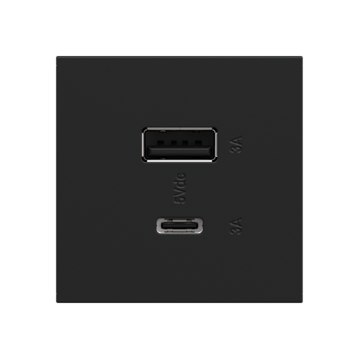 Adorne ARUSB2AC6 15W Ultra-Fast USB Type-A/C Outlet Module, 125V - Graphite