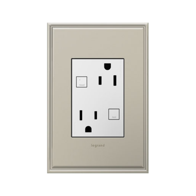 Adorne AGFTR2153 Plus Size Tamper-Resistant 15A Duplex Self-Test GFCI Receptacles, 125V - White