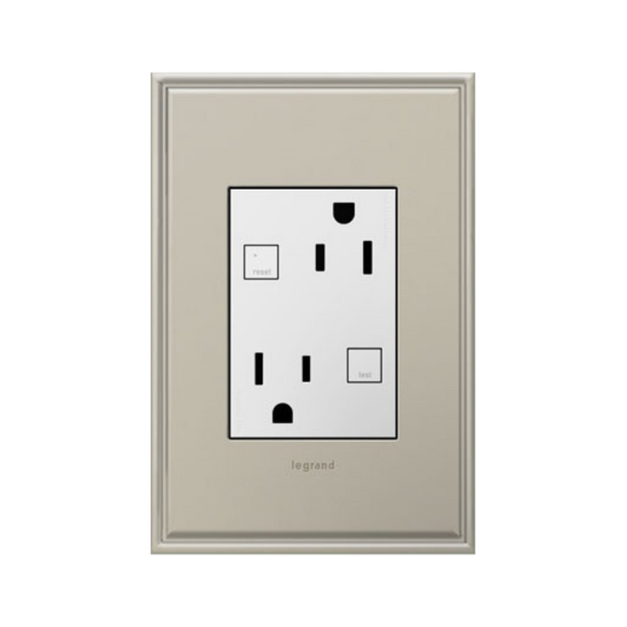 Adorne AGFTR2153 Plus Size Tamper-Resistant 15A Duplex Self-Test GFCI Receptacles, 125V - White