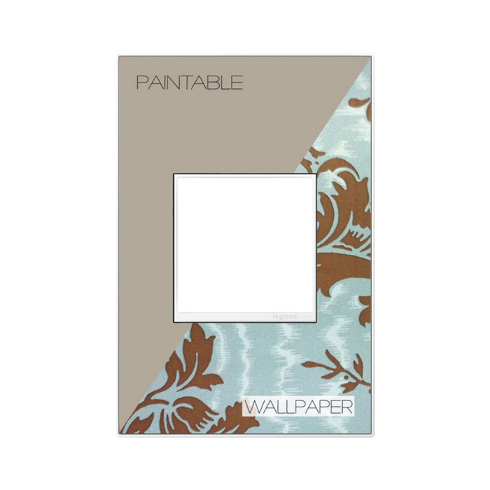 Adorne AWM Screwless Wall Plate, Custom with White Trim - 1 Gang