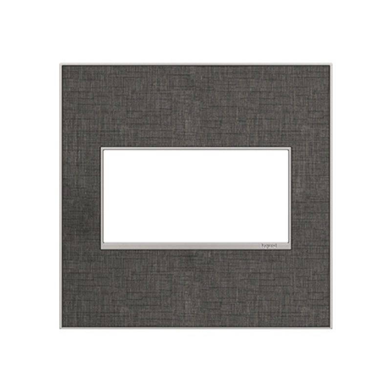 Adorne AWM Screwless Wall Plate, Slate Linen - 2 Gang