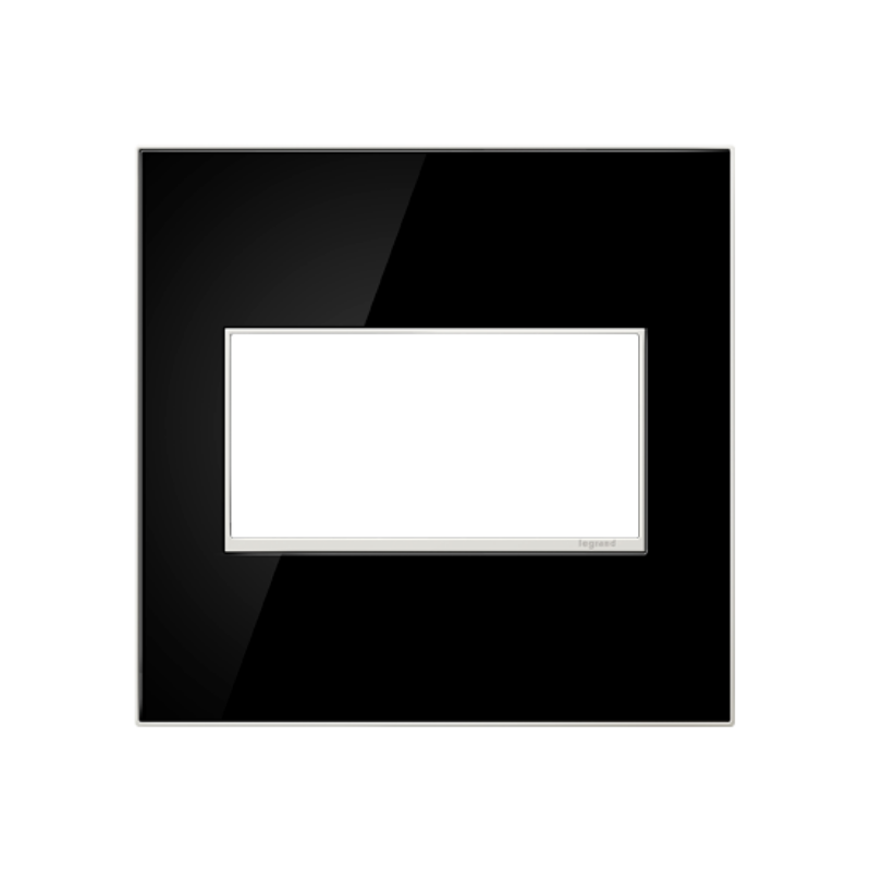 Adorne AWM Screwless Wall Plate, Mirror Black - 2 Gang
