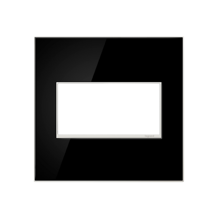 Adorne AWM Screwless Wall Plate, Mirror Black - 2 Gang