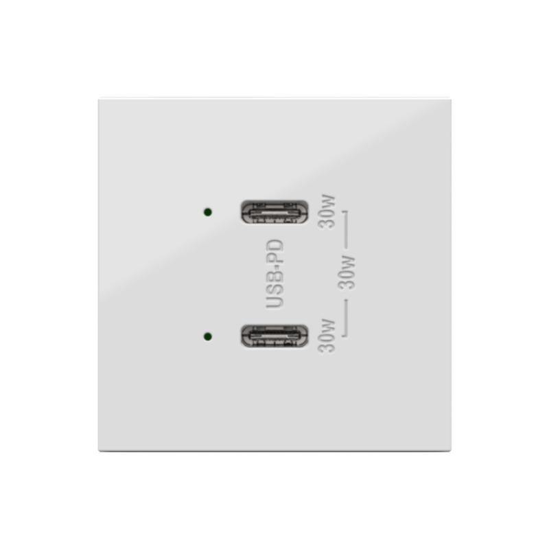 Adorne ARUSB30PD 30W Ultra-Fast Plus Power Delivery USB Type-C/C Outlet Module - White