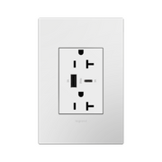 Adorne ARTRUSB206AC 15W Tamper-Resistant Ultra-Fast USB Type-A/C Outlet, 20A - White