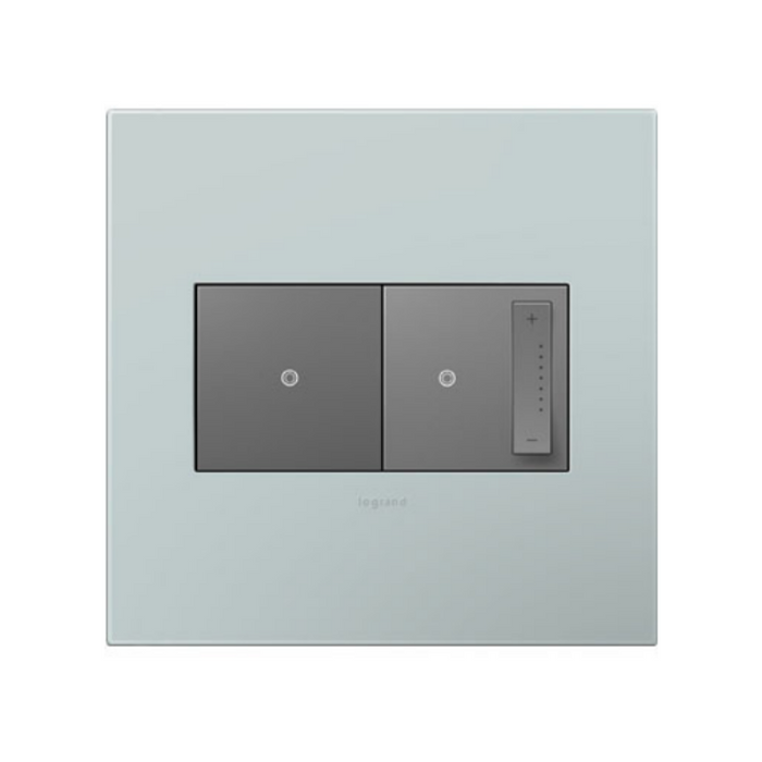 Adorne AWP Screwless Wall Plate with Microban, Pale Blue - 2 Gang