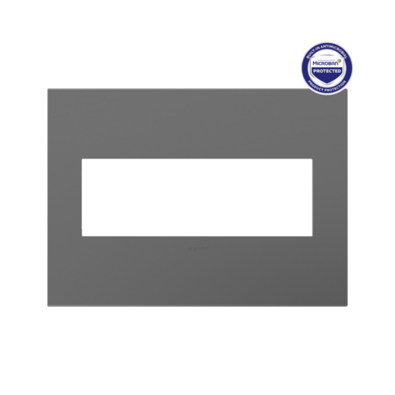 Adorne AWP Screwless Wall Plate with Microban, Magnesium - 4 Gang