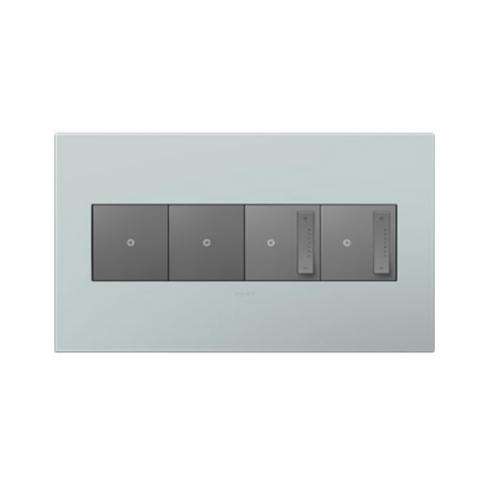 Adorne AWP Screwless Wall Plate with Microban, Pale Blue - 4 Gang