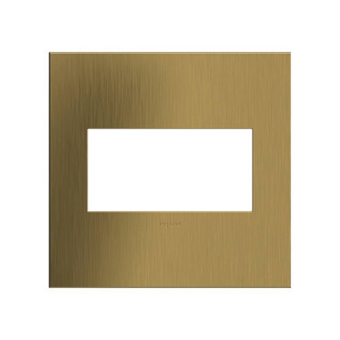 Adorne AWC Screwless Wall Plate, Brushed Satin Brass - 2 Gang