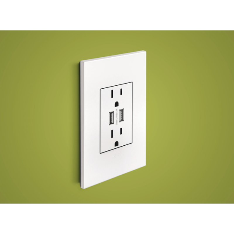 Adorne AWP Screwless Wall Plate with Microban, Matte White