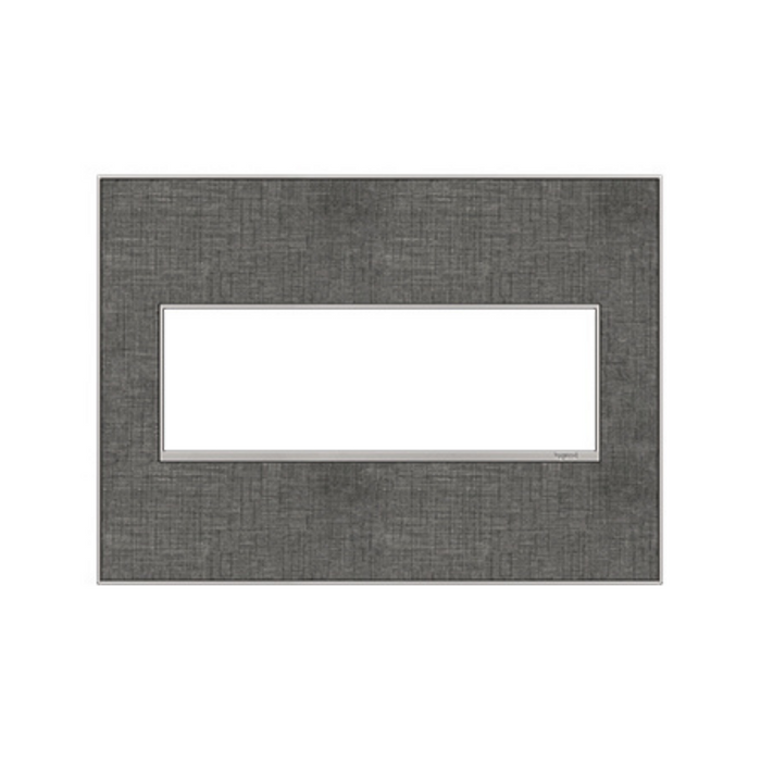 Adorne AWM Screwless Wall Plate, Slate Linen - 3 Gang