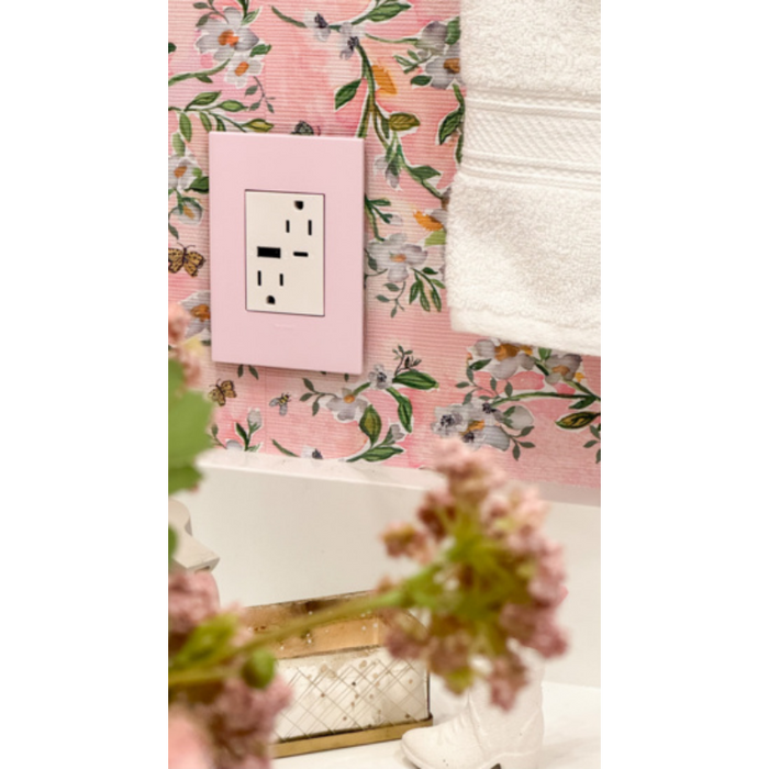Adorne AWP Screwless Wall Plate with Microban, Rosa