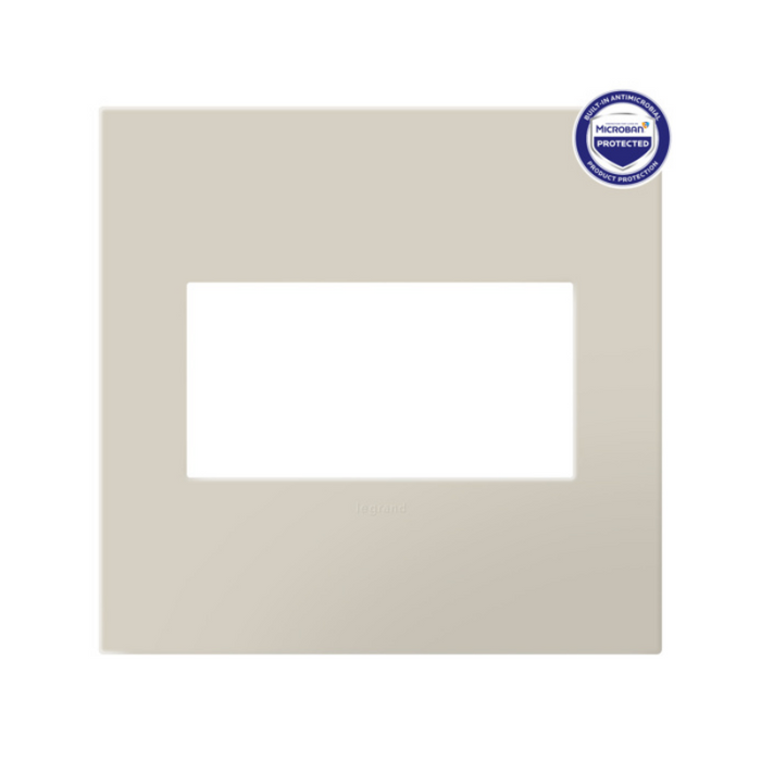 Adorne AWP Screwless Wall Plate with Microban, Oatmeal - 2 Gang