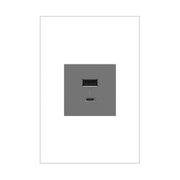 Adorne ARUSB2AC6 15W Ultra-Fast USB Type-A/C Outlet Module, 125V - Magnesium
