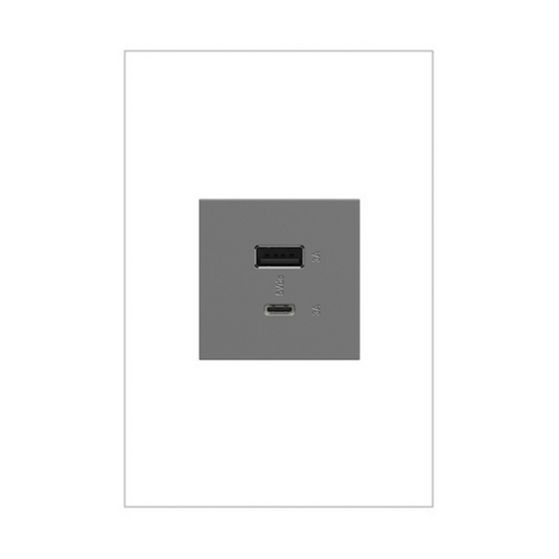 Adorne ARUSB2AC6 15W Ultra-Fast USB Type-A/C Outlet Module, 125V - Magnesium