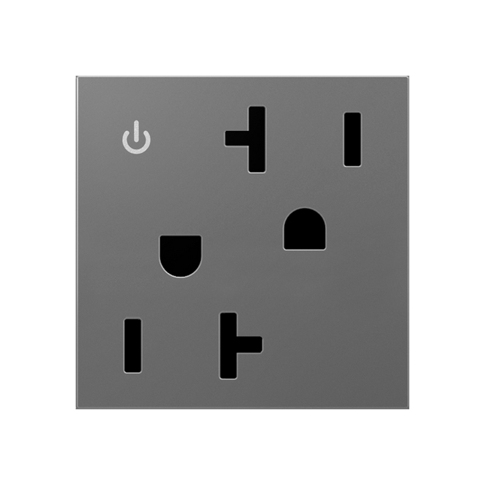 Adorne ARCD202 20A Tamper-Resistant Dual-Controlled Outlet, 125V - Magnesium
