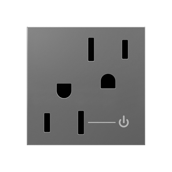 Adorne ARCH152 15A Tamper-Resistant Half-Controlled Outlet, 125V - Magnesium