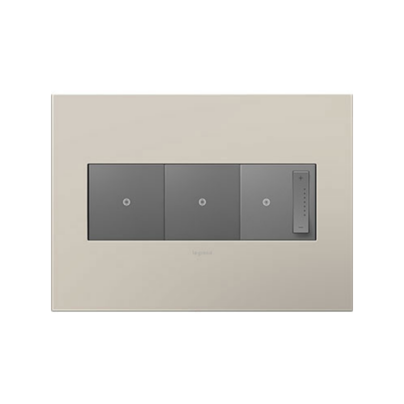 Adorne AWP Screwless Wall Plate with Microban, Greige - 3 Gang