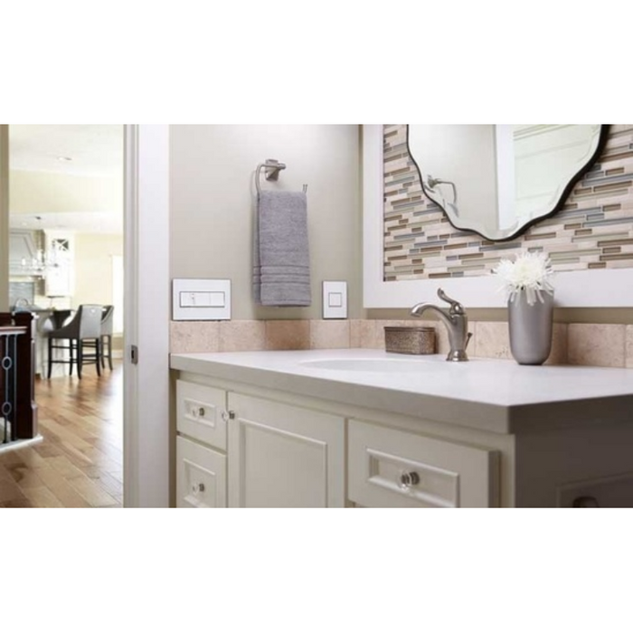 Adorne AWM Screwless Wall Plate, Mirror White on White